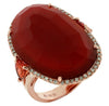 LARGE .20CT DIAMOND & AAA ORANGE SAPPHIRE & RED AGATE 14KT ROSE GOLD 3D FUN RING