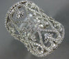 EXTRA LARGE 1.58CT DIAMOND 18KT WHITE GOLD MULTI HEART OPEN FILIGREE LOVE RING