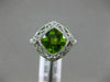 WIDE 2.34CT DIAMOND & AAA PERIDOT 14K WHITE GOLD SQUARE FILIGREE ETOILE FUN RING