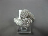 ESTATE LARGE 2.43CT DIAMOND 18K WHITE GOLD 3D DOUBLE PEAR SHAPE CRISS CROSS RING