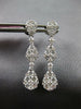 1.57CT DIAMOND 18KT WHITE GOLD 3D CLUSTER INVISIBLE TEAR DROP HANGING EARRINGS