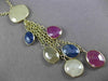 ANTIQUE 36.0CT EXTRA FACET MULTI COLOR SAPPHIRE 14KT YELLOW GOLD LARIAT NECKLACE