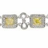 LARGE 6.81CT WHITE & FANCY YELLOW DIAMOND 18KT 2 TONE GOLD 3D INFINITY BRACELET