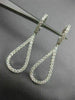 ESTATE .90CT DIAMOND 18KT WHITE GOLD 3D CLASSIC OPEN TEAR DROP HANGING EARRINGS