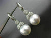 ESTATE LARGE .70CT DIAMOND & AAA SOUTH SEA PEARL 18K WHITE GOLD HANGING EARRINGS