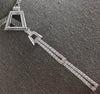 ESTATE LARGE .75CT DIAMOND 14KT WHITE GOLD DOUBLE BAR LOVE KNOT LARIAT NECKLACE