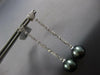 ESTATE LARGE .42CT DIAMOND & AAA TAHITIAN PEARL 18KT WHITE GOLD FLORAL HANGING EARRINGS