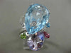 ESTATE LARGE 19.46CT DIAMOND & AAA MULTI COLOR GEM 18KT WHITE GOLD 3D FUN RING