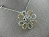 ESTATE 1.05CT WHITE & PINK DIAMOND 18K 2 TONE GOLD 3D FLOWER BY THE YARD PENDANT