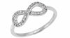 ESTATE .25CT DIAMOND 14KT WHITE GOLD 3D CLASSIC INFINITY LOVE KNOT RING