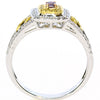 .42CT WHITE PINK & FANCY YELLOW DIAMOND 18KT TRI COLOR GOLD HALO ENGAGEMENT RING