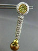 ESTATE 4.10CT FANCY YELLOW & WHITE DIAMOND 18KT GOLD AAA BROWNISH PEARL EARRINGS