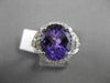 ESTATE LARGE 2.88CTW DIAMOND & AAA AMETHYST 14KT WHITE GOLD 3D FILIGREE RING