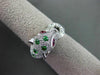 ESTATE LARGE .92CT DIAMOND TSAVORITE & RUBY 14KT WHITE GOLD 3D HAPPY TIGER RING
