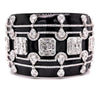 EXTRA LARGE 15.69CT DIAMOND & BLACK ENAMEL 18KT WHITE GOLD MULTI SHAPE BRACELET