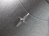 ESTATE .26CT DIAMOND 14KT WHITE GOLD BAGUETTE CLASSIC X CROSS FLOATING PENDANT
