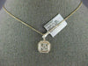 ESTATE LARGE .74CT DIAMOND 18K ROSE GOLD 3D SQUARE OCTAGON CLUSTER HALO PENDANT