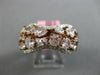ESTATE WIDE 4.17CT WHITE & PINK DIAMOND 18KT WHITE GOLD CLUSTER ANNIVERSARY RING