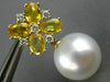 LARGE 5.36CT DIAMOND & SOUTH SEA PEARL YELLOW SAPPHIRE 18KT YELLOW GOLD EARRINGS