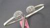 WIDE .60CT DIAMOND 14KT WHITE GOLD CLUSTER DOUBLE OVAL FLEXIBLE BANGLE BRACELET