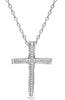 ESTATE .75CT DIAMOND 18KT WHITE GOLD 3D CLASSIC CROSS FLOATING PENDANT