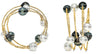 ESTATE LARGE AAA SOUTH SEA & TAHITIAN PEARL 18K YELLOW GOLD CUFF BANGLE BRACELET