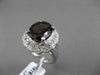 ANTIQUE LARGE 4.42CT DIAMOND & AAA SMOKY TOPAZ 14KT WHITE GOLD 3D FILIGREE RING