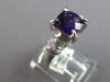 1.52CT DIAMOND & AAA AMETHYST 14KT WHITE GOLD 3D CUSHION & ROUND ENGAGEMENT RING