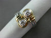 ESTATE WIDE .30CT DIAMOND 14KT WHITE & YELLOW GOLD DOUBLE TWIST GOLD RING #20744