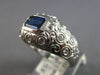 LARGE 1.49CT DIAMOND & AAA SAPPHIRE 14KT WHITE GOLD EMERALD CUT & ROUND FUN RING