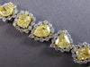 GIA LARGE 22.69CT WHITE & FANCY YELLOW DIAMOND 18KT 2 TONE GOLD TENNIS BRACELET