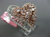 EXTRA LARGE 4.64CT WHITE & PINK DIAMOND 18K WHITE & ROSE GOLD 3D HEART LOVE RING