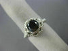 ESTATE 2.62CT WHITE & BLACK DIAMOND 14KT WHITE GOLD 3D FLOWER ENGAGEMENT RING