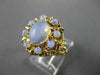 ANTIQUE LARGE AAA OPAL 14KT YELLOW GOLD FILIGREE CLUSTER FLOWER RING #23329
