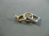 ESTATE .46CT DIAMOND 14KT WHITE & ROSE GOLD 3D CIRCLE & SQUARE HANGING EARRINGS