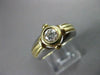 ESTATE .33CT DIAMOND 14KT TWO TONE GOLD SOLITAIRE BEZEL ENGAGEMENT RING #22426