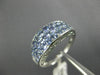WIDE 1.50CT AAA TANZANITE 14KT WHITE GOLD 3D MULTI ROW FILIGREE ANNIVERSARY RING