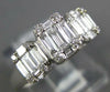 .57CT DIAMOND 18KT WHITE GOLD 3D ROUND & BAGUETTE CLUSTER SQUARE ENGAGEMENT RING