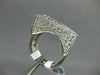 ESTATE 1.60CT ROUND DIAMOND 18KT WHITE GOLD 3D CLASSIC TWO ROW FUN BOAT RING