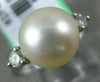 ESTATE .16CT DIAMOND & AAA SOUTH SEA PEARL 18KT WHITE GOLD 3D ENGAGEMENT RING