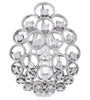ESTATE EXTRA LARGE .60CT DIAMOND 18K WHITE GOLD FILIGREE MULTI CIRCULAR FUN RING