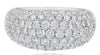 WIDE 2.23CT DIAMOND 14K WHITE GOLD 3D CLASSIC MULTI ROW WEDDING ANNIVERSARY RING