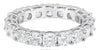 LARGE 5.94CT DIAMOND 18KT WHITE GOLD 3D CUSHION SHARED PRONG ANNIVERSARY RING