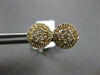 ESTATE .50CT DIAMOND 14K YELLOW GOLD 3D CLASSIC ROUND CLUSTER HALO STUD EARRINGS