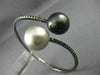 LARGE 1CT BLACK DIAMOND & AAA PEARLS 18KT BLACK GOLD CRISS CROSS BANGLE BRACELET