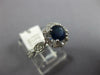 ESTATE 1.07CT DIAMOND & AAA SAPPHIRE 14KT WHITE GOLD FLOWER HALO ENGAGEMENT RING