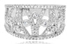 WIDE .73CT DIAMOND 14KT WHITE GOLD 3D OPEN FILIGREE CRISS CROSS ANNIVERSARY RING