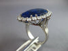 CERTIFIED LARGE 22.6CT DIAMOND & AAA CEYLON SAPPHIRE PLATINUM 3D ENGAGEMENT RING