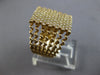 ESTATE LARGE .99CT DIAMOND 14KT YELLOW GOLD 3D CLUSTER SQUARE MULTI ROW FUN RING