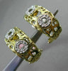 ESTATE .15CT DIAMOND 14KT TWO TONE GOLD CIRCLE OF LIFE FILIGREE CLIP ON EARRINGS
